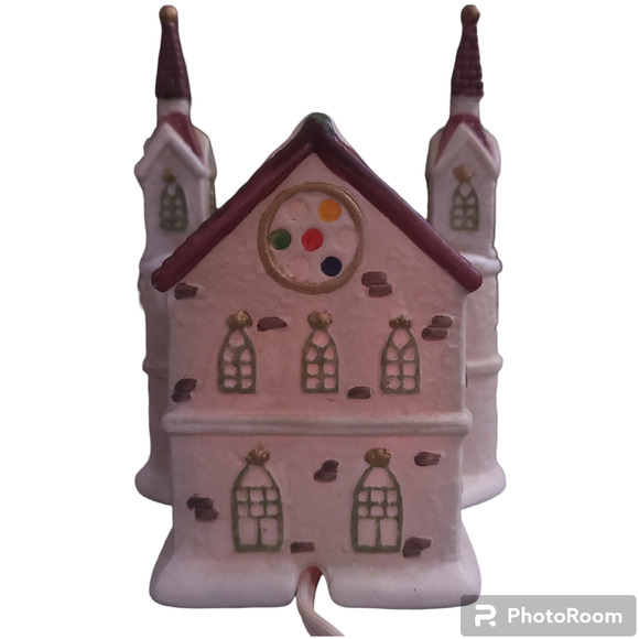 Vintage Christmas Collection Illuminated Porcelain Gothic Church 088534 Holiday - Picture 4 of 10